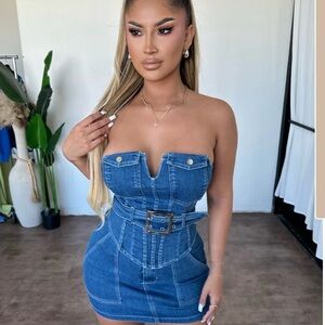 Kenia Denim Skirt Set(Denim)